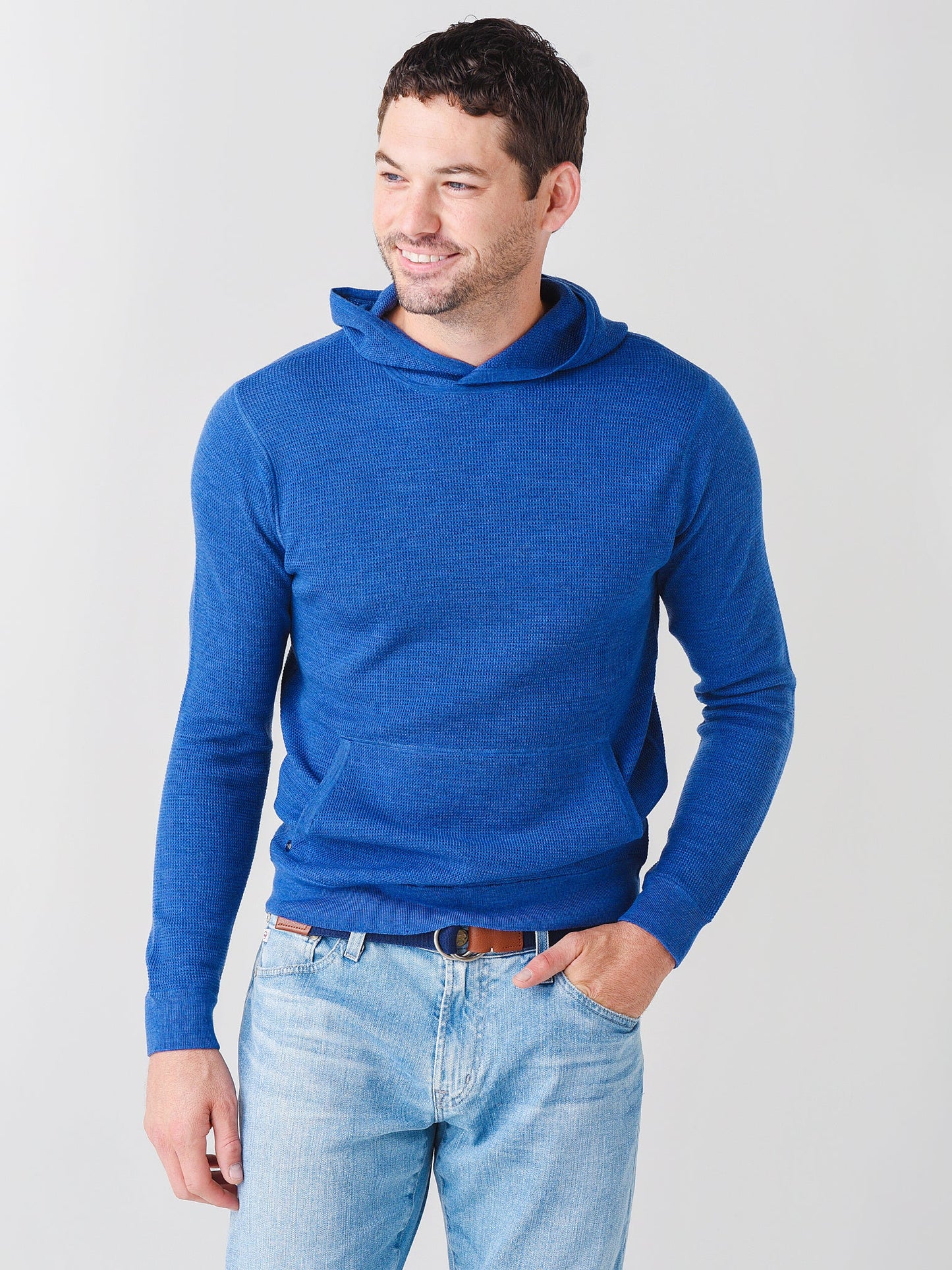  Peter Millar Crown Crafted Men's Merino Waffle Hoodie