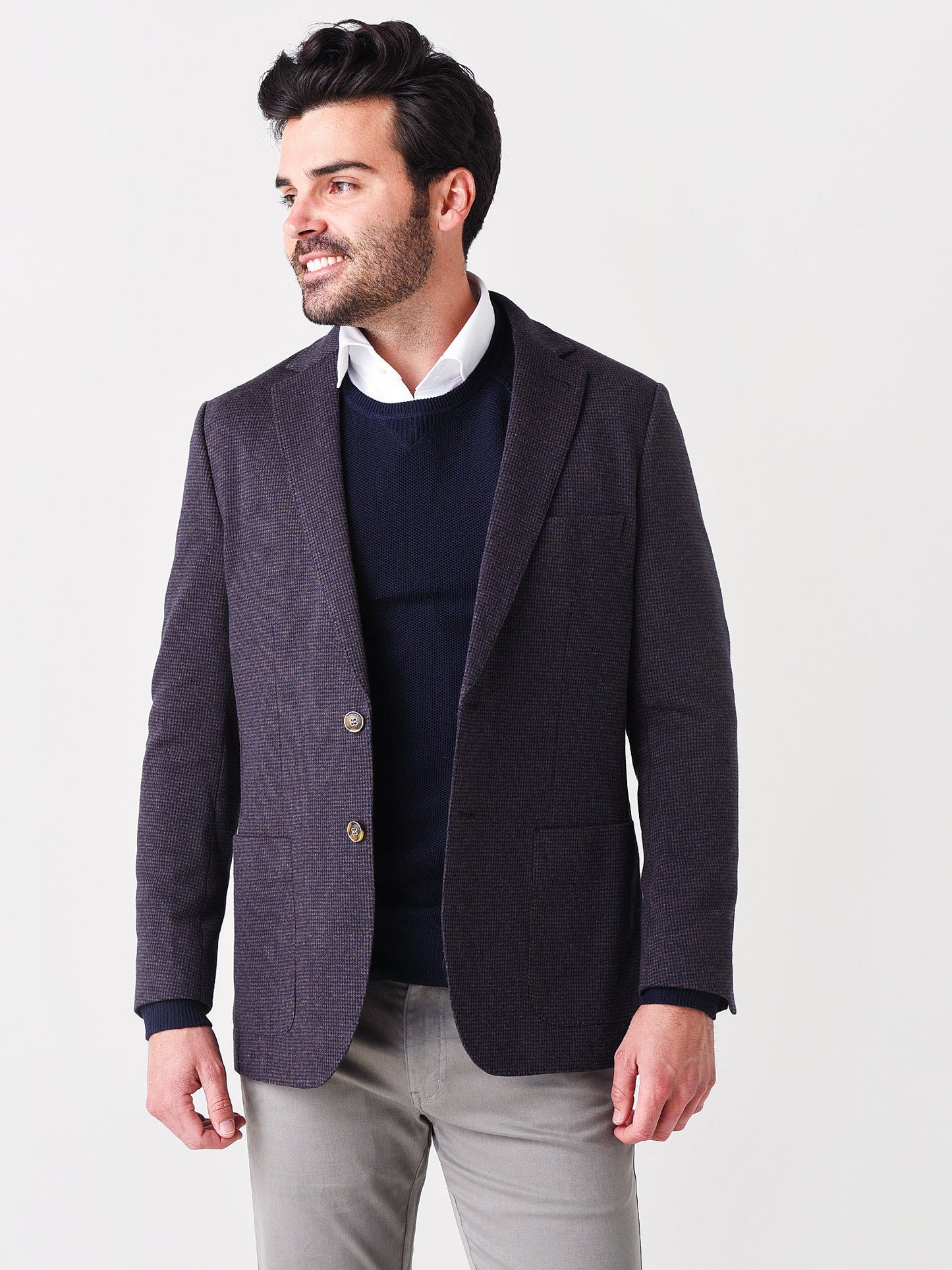  Peter Millar Crown Men's Houndstooth Knit Soft Jacket
