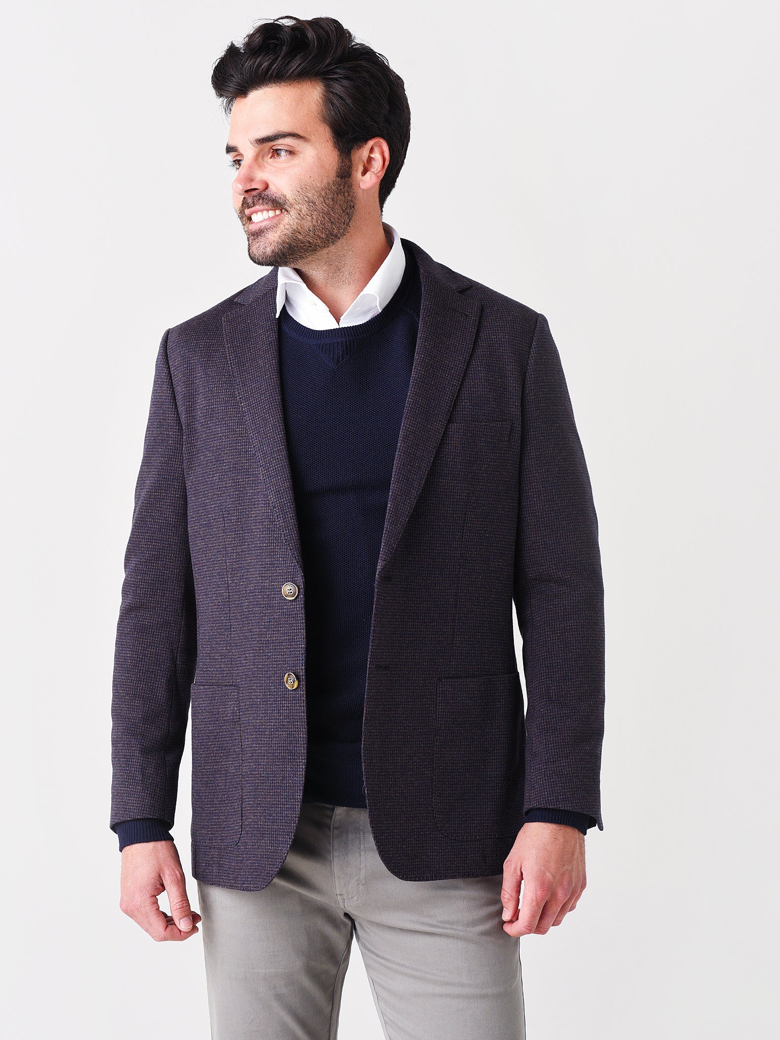  Peter Millar Crown Men's Houndstooth Knit Soft Jacket
