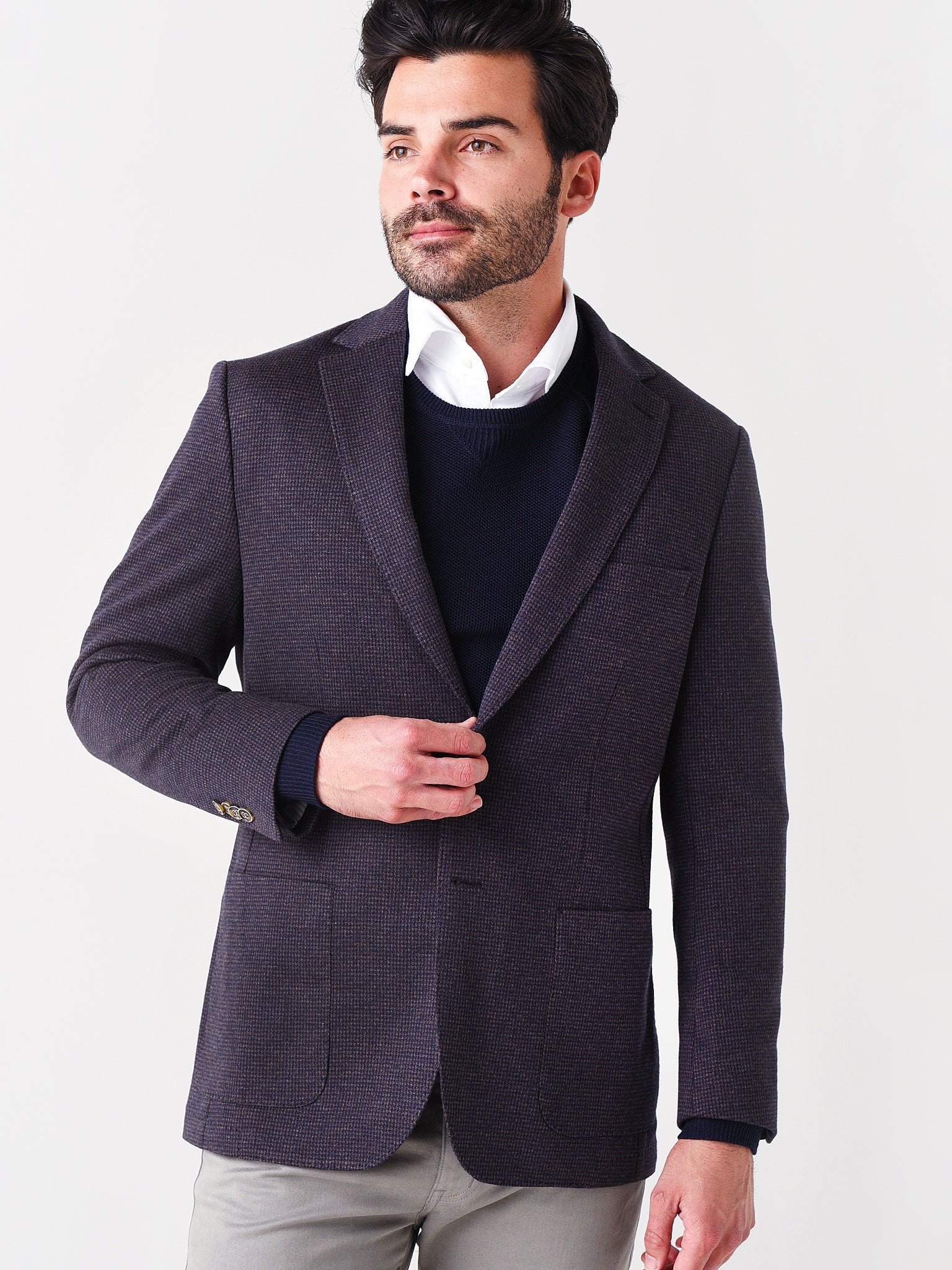  Peter Millar Crown Men's Houndstooth Knit Soft Jacket