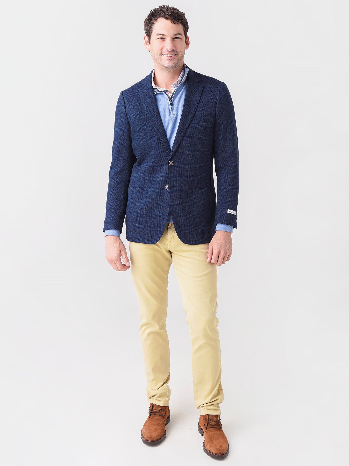  Peter Millar Crown Men's Glen Plaid Knit Soft Jacket