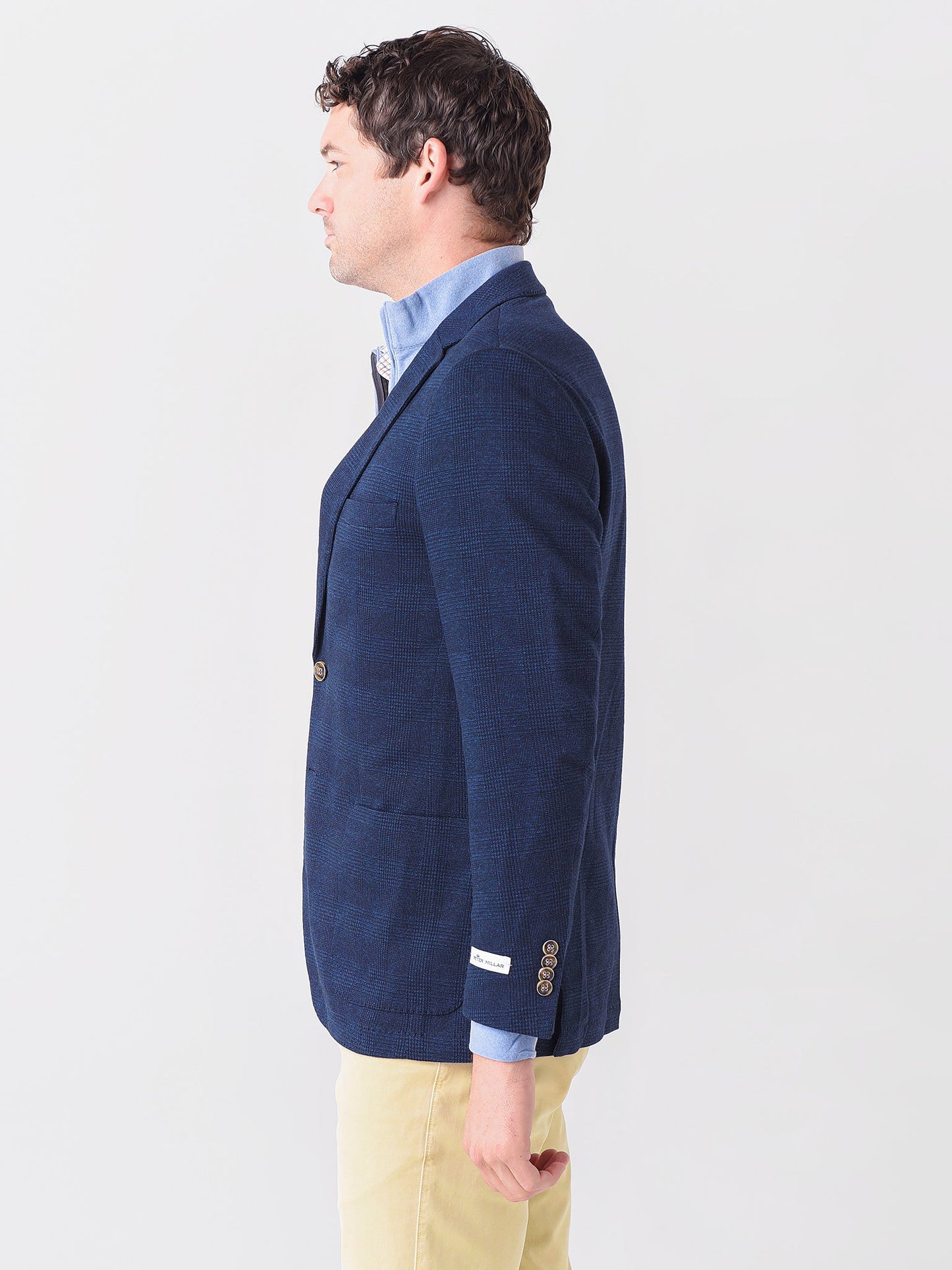  Peter Millar Crown Men's Glen Plaid Knit Soft Jacket
