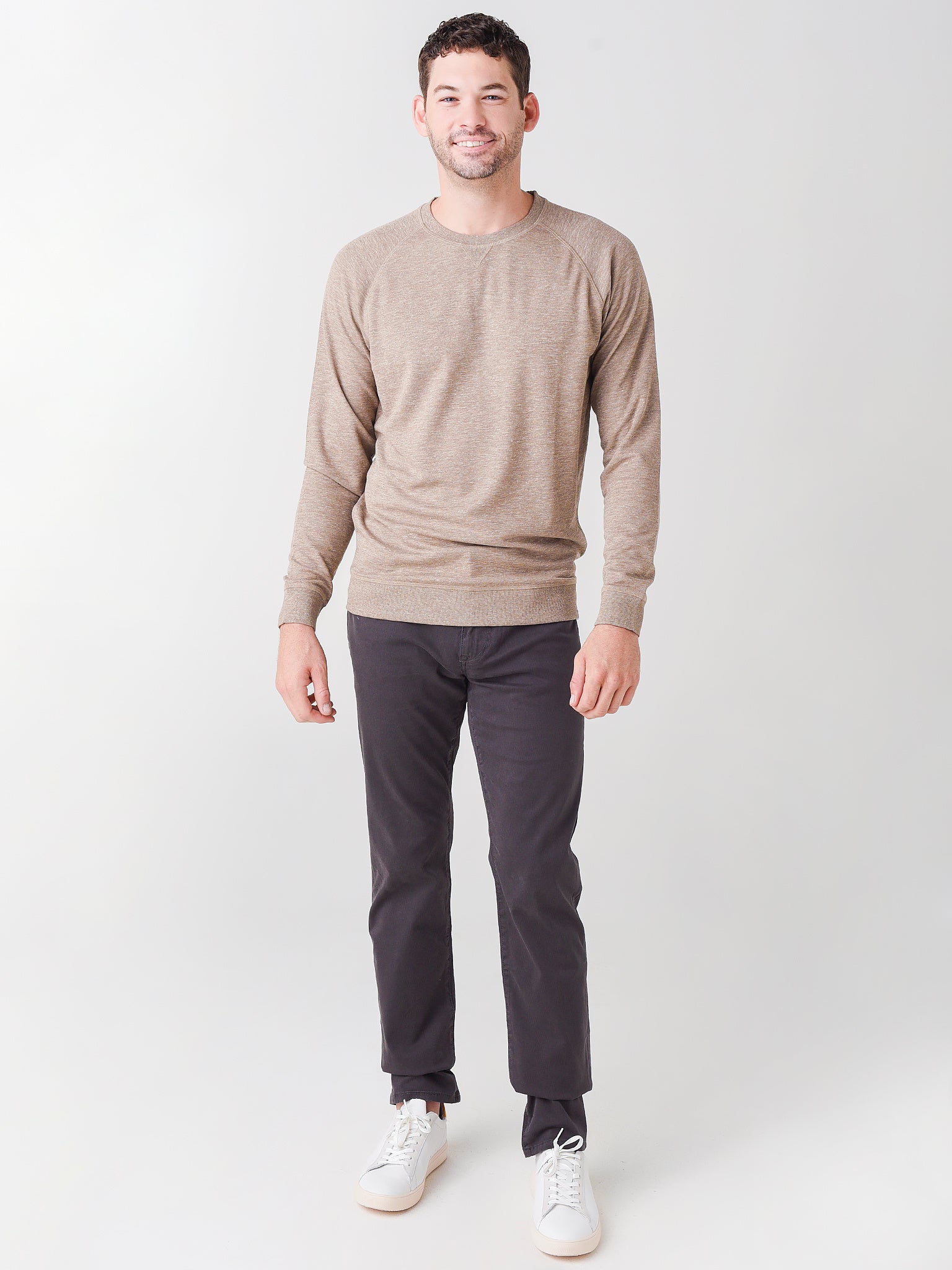  Peter Millar Crown Men's Interlock Jaspe Crew