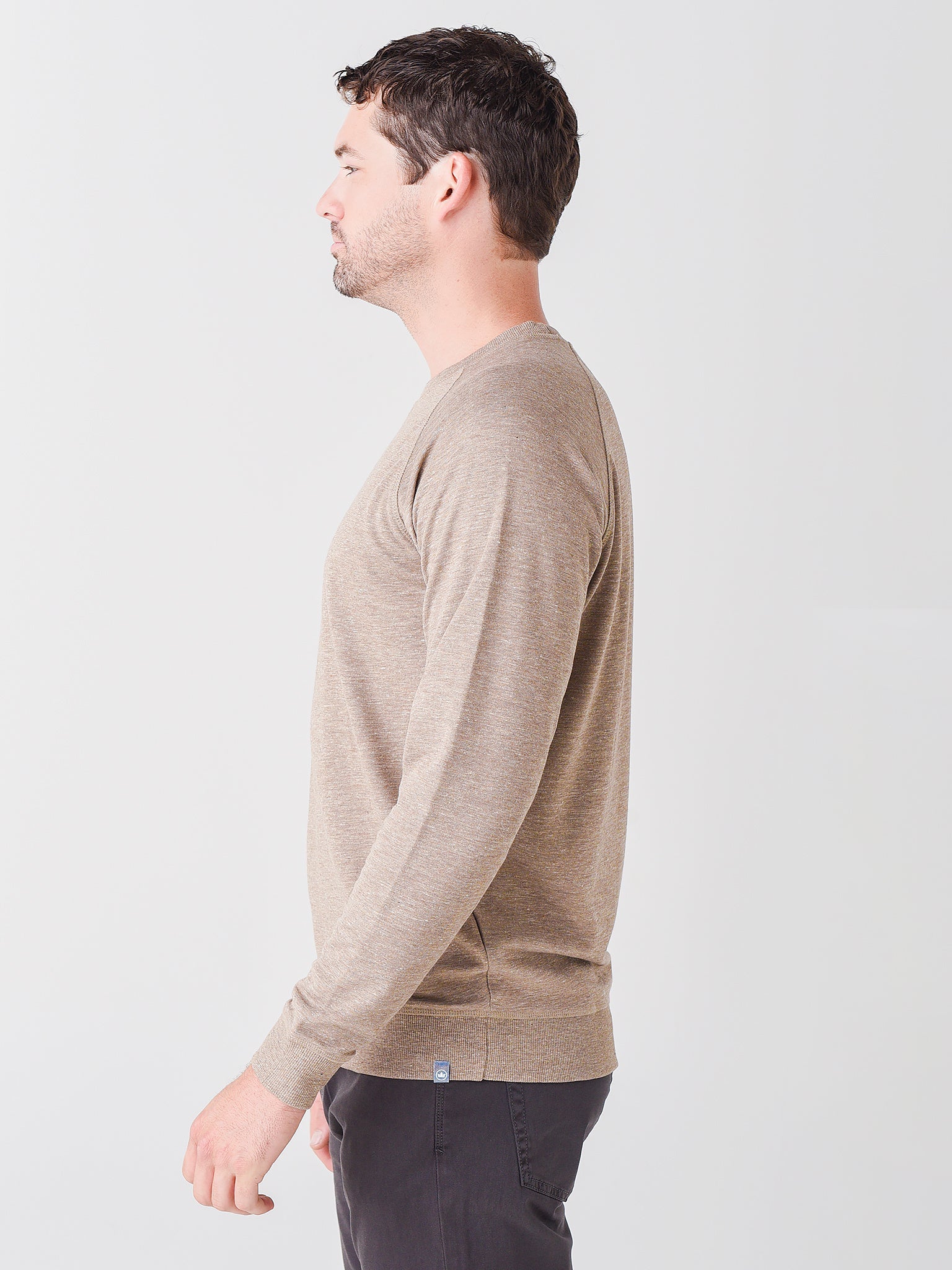  Peter Millar Crown Men's Interlock Jaspe Crew