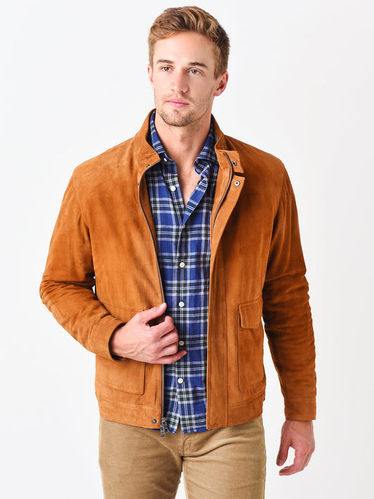  Peter Millar Crown Men's Suede Bomber