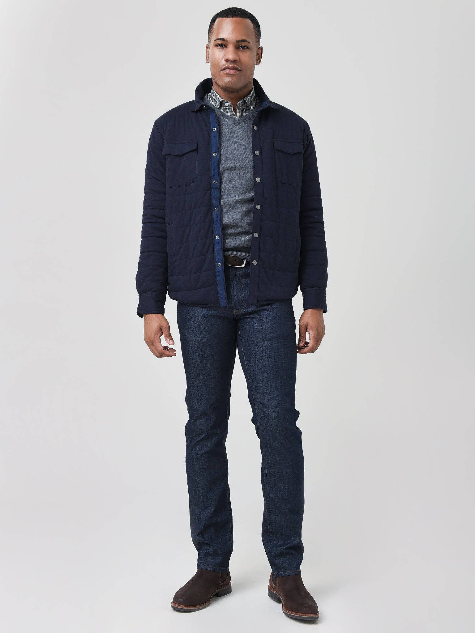  Peter Millar Crown Men's Cotton Cashmere Knit Shirt Jacket