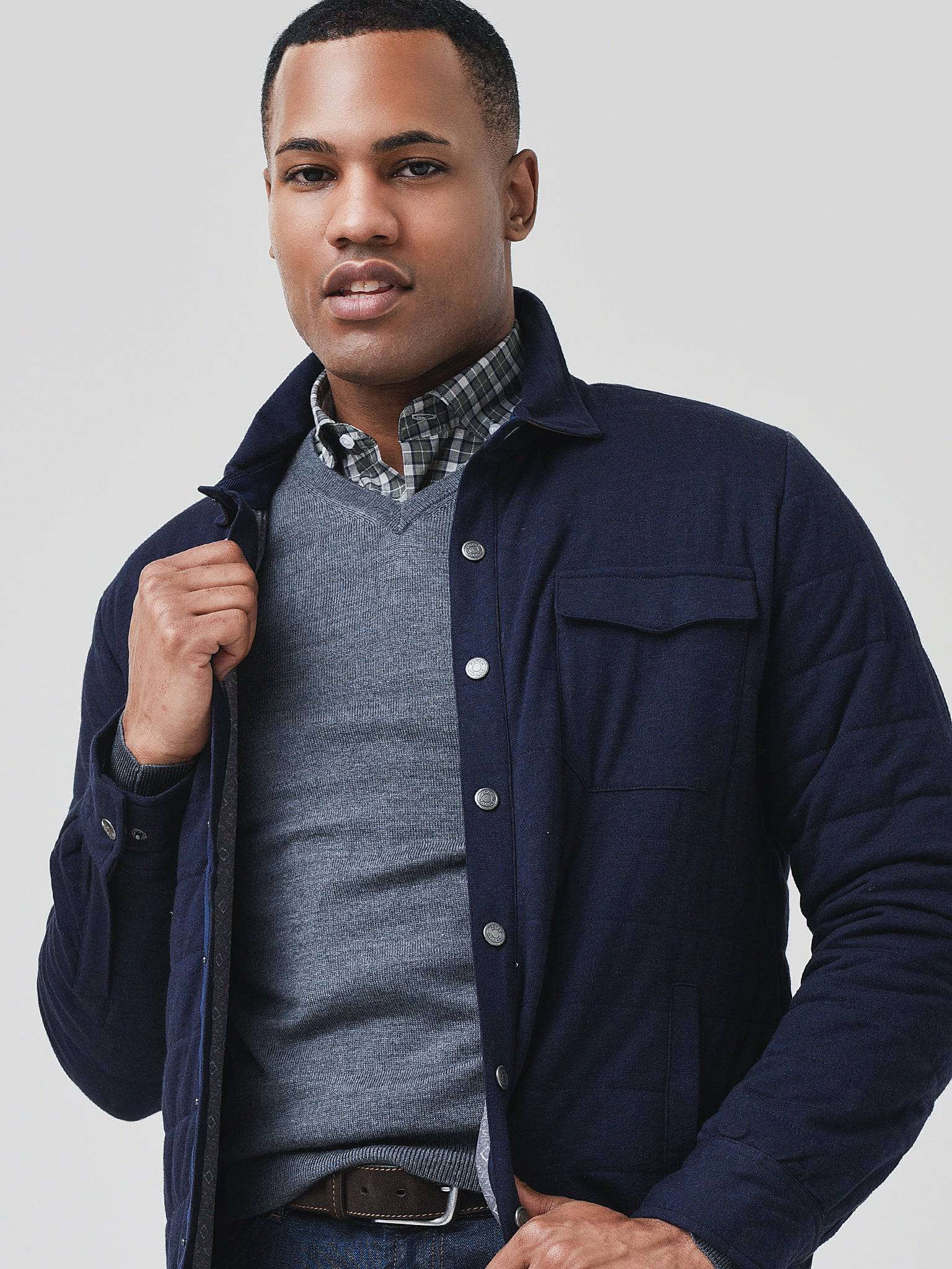  Peter Millar Crown Men's Cotton Cashmere Knit Shirt Jacket