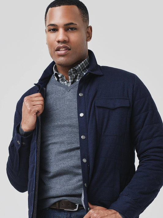  Peter Millar Crown Men's Cotton Cashmere Knit Shirt Jacket