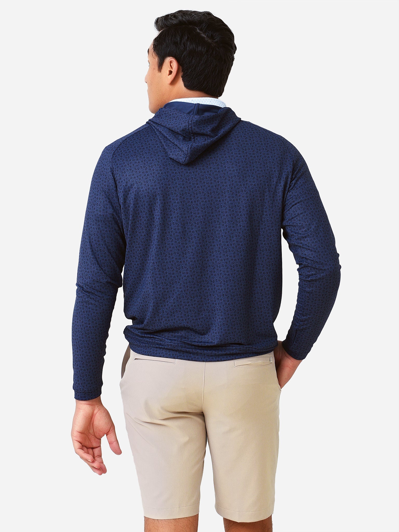  Peter Millar Crown Sport Men's Pine Fractured Skulls Performance Hoodie