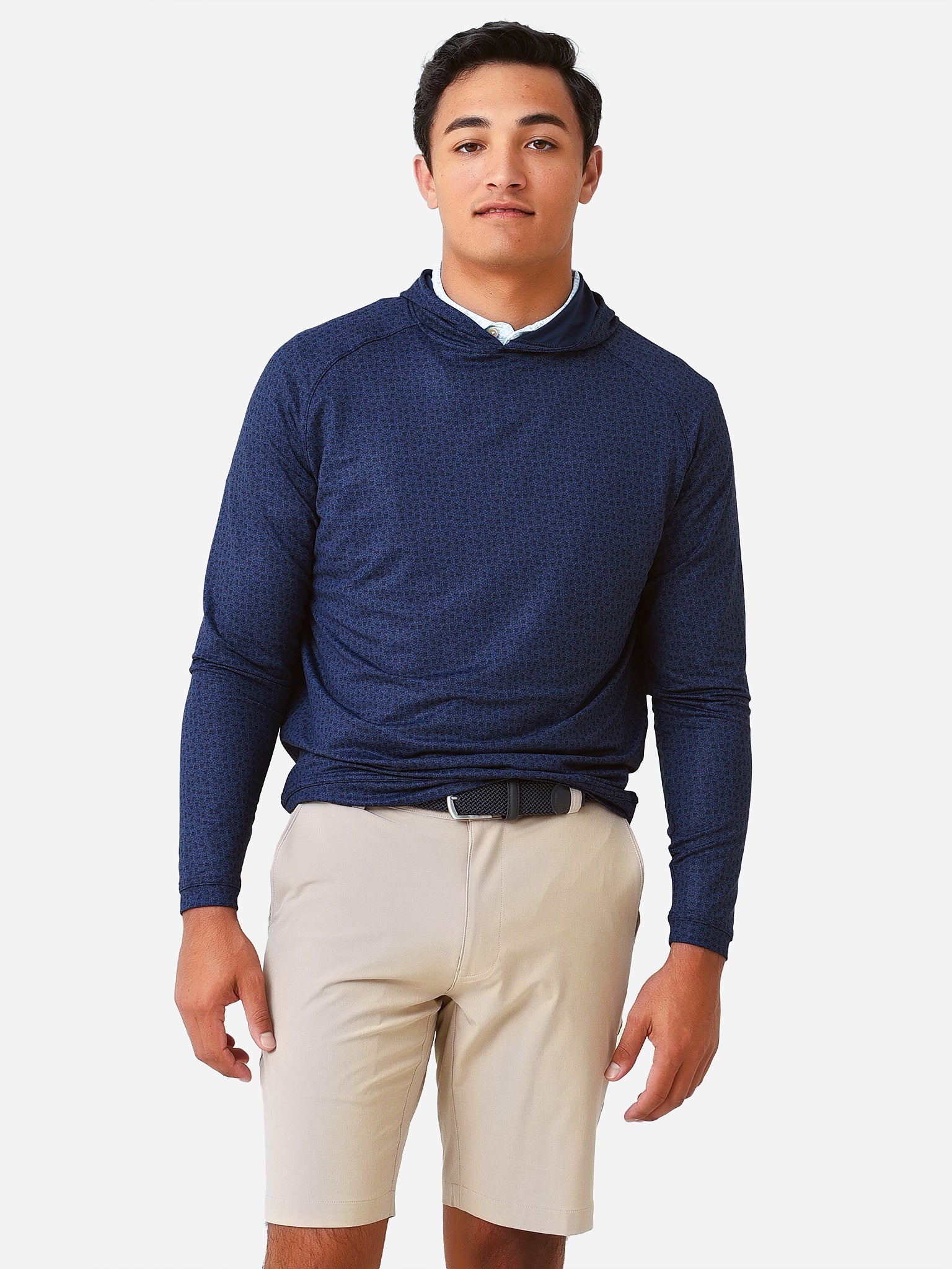  Peter Millar Crown Sport Men's Pine Fractured Skulls Performance Hoodie