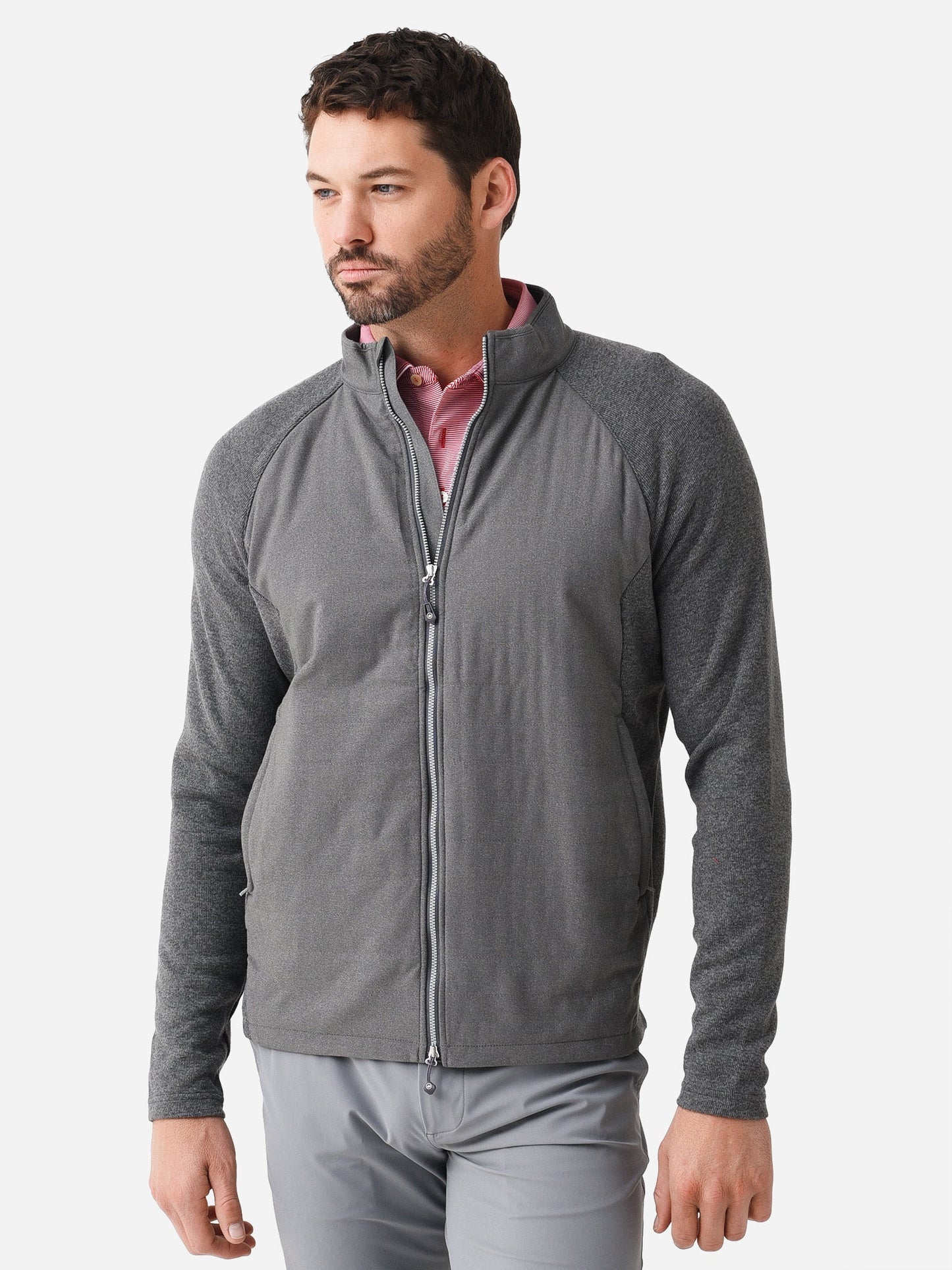  Peter Millar Crown Sport Men's Flannel Merge Hybrid Jacket