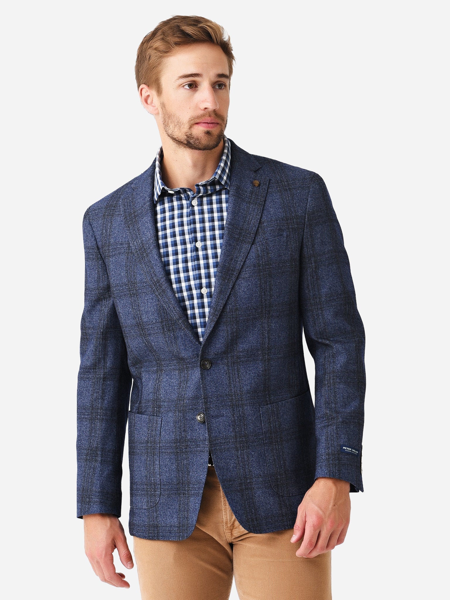  Peter Millar Crown Crafted Men's Stanley Windowpane Soft Jacket