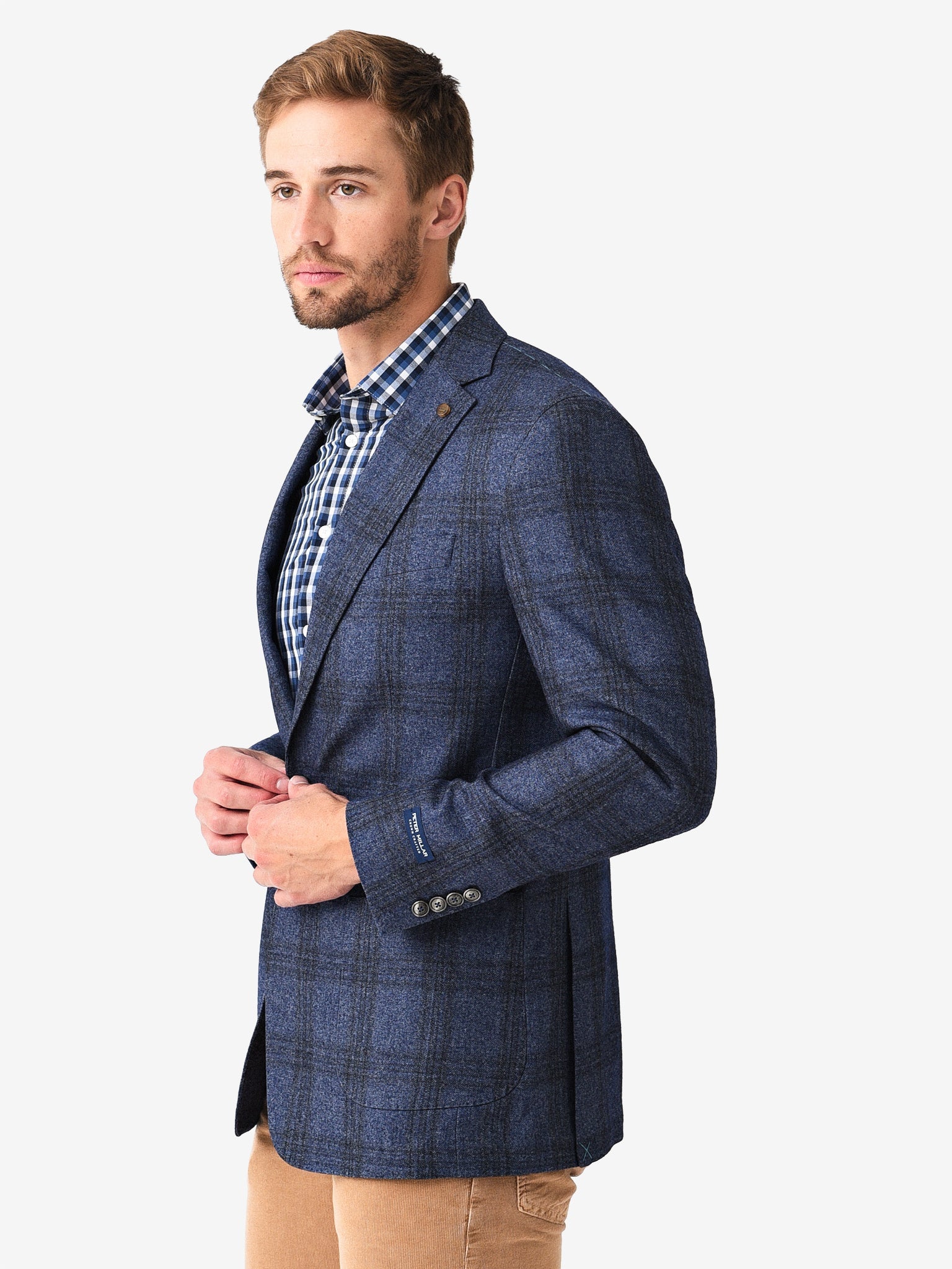  Peter Millar Crown Crafted Men's Stanley Windowpane Soft Jacket