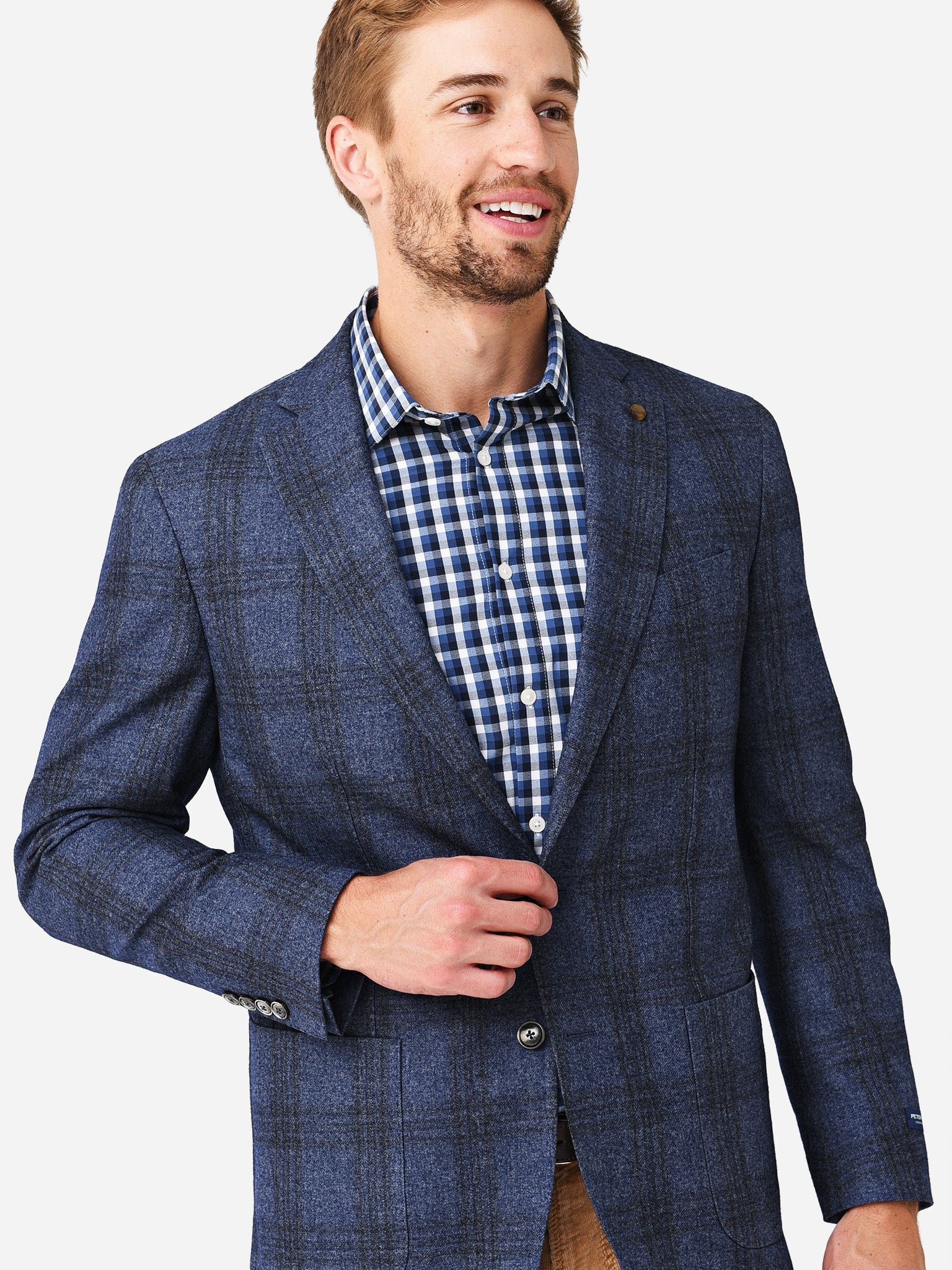  Peter Millar Crown Crafted Men's Stanley Windowpane Soft Jacket
