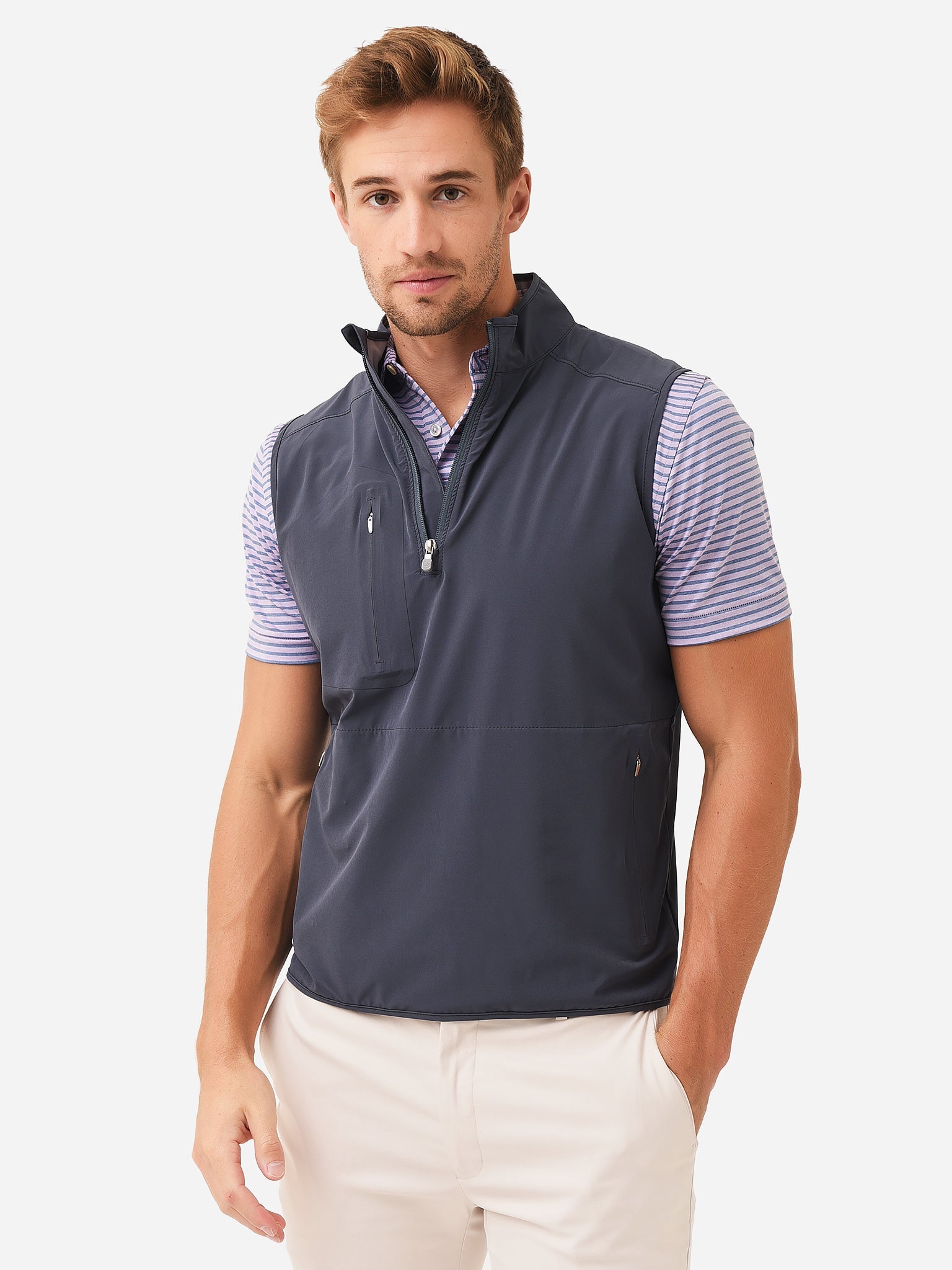  Peter Millar Crown Crafted Men's Flex Adapt Half-Zip Vest