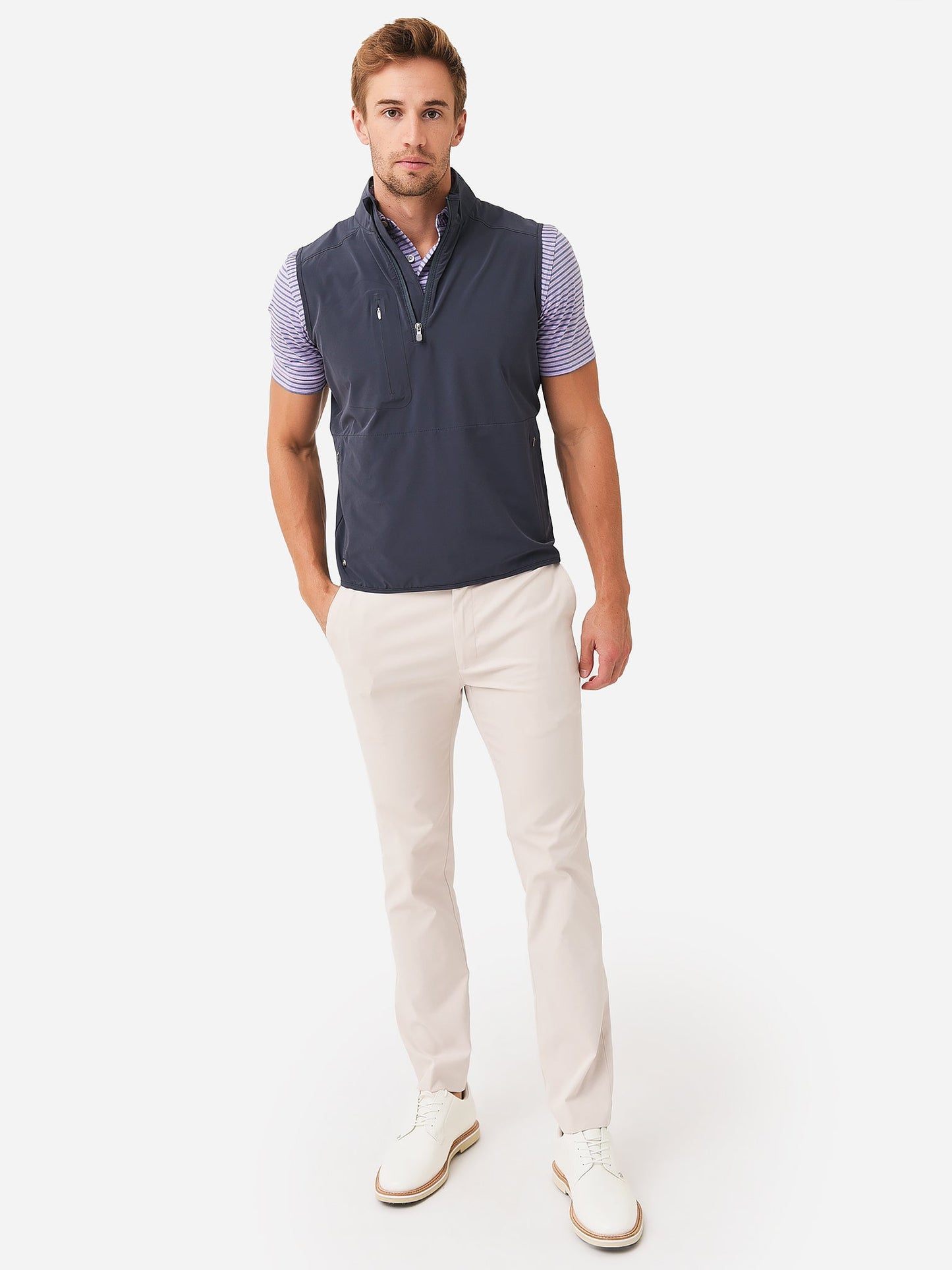  Peter Millar Crown Crafted Men's Flex Adapt Half-Zip Vest