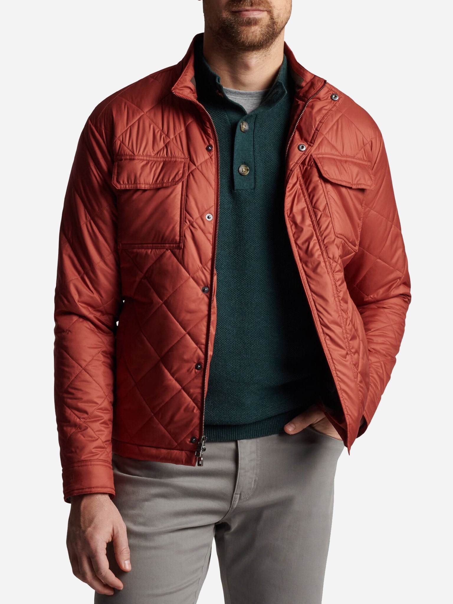  Peter Millar Crown Men's Norfolk Quilted Bomber Jacket