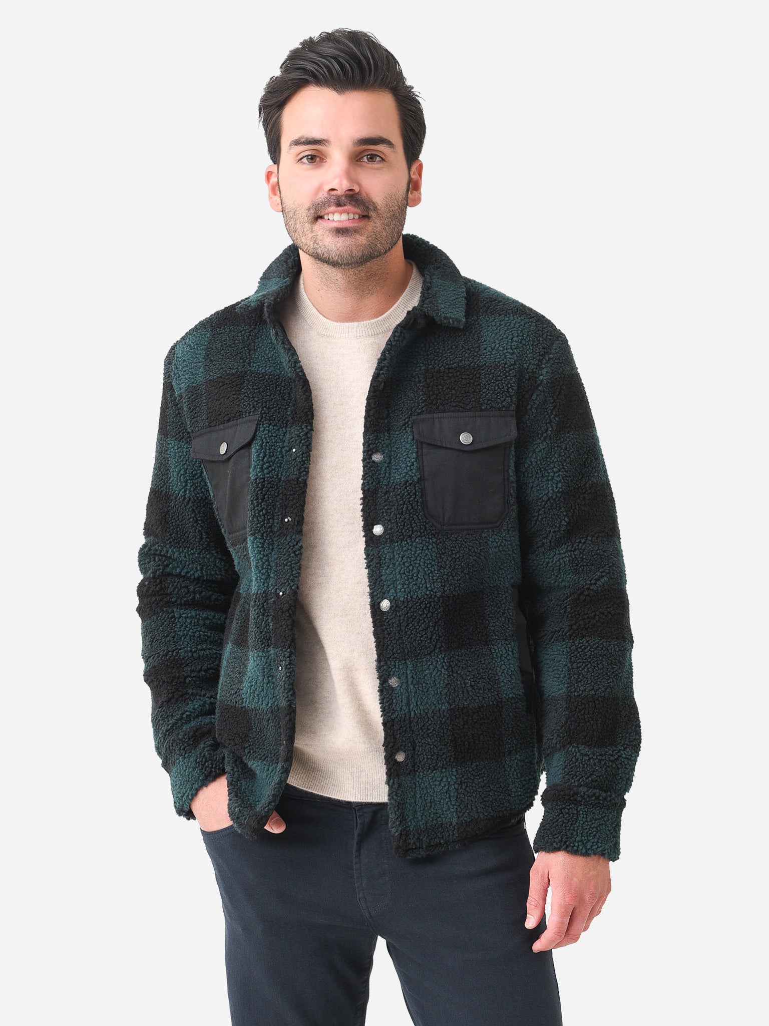  Peter Millar Crown Men's High Pile Sherpa Shirt Jacket