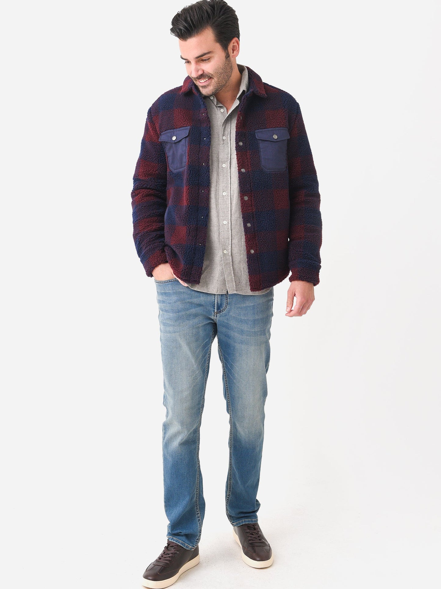  Peter Millar Crown Men's High Pile Sherpa Shirt Jacket