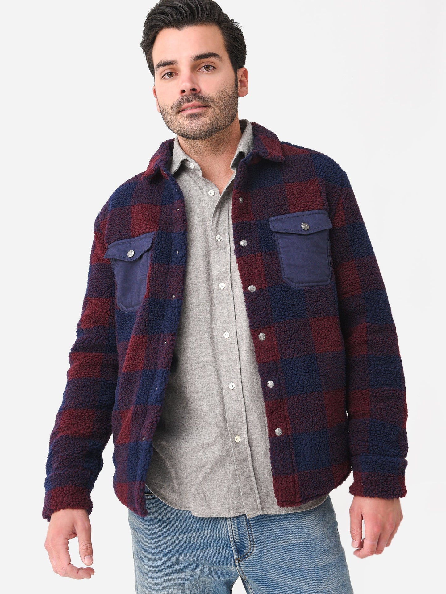  Peter Millar Crown Men's High Pile Sherpa Shirt Jacket