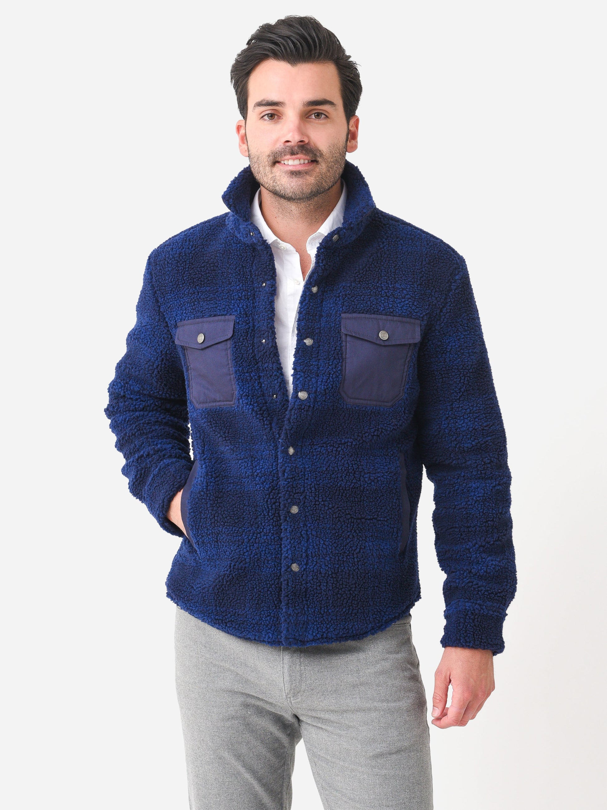  Peter Millar Crown Men's High Pile Sherpa Shirt Jacket