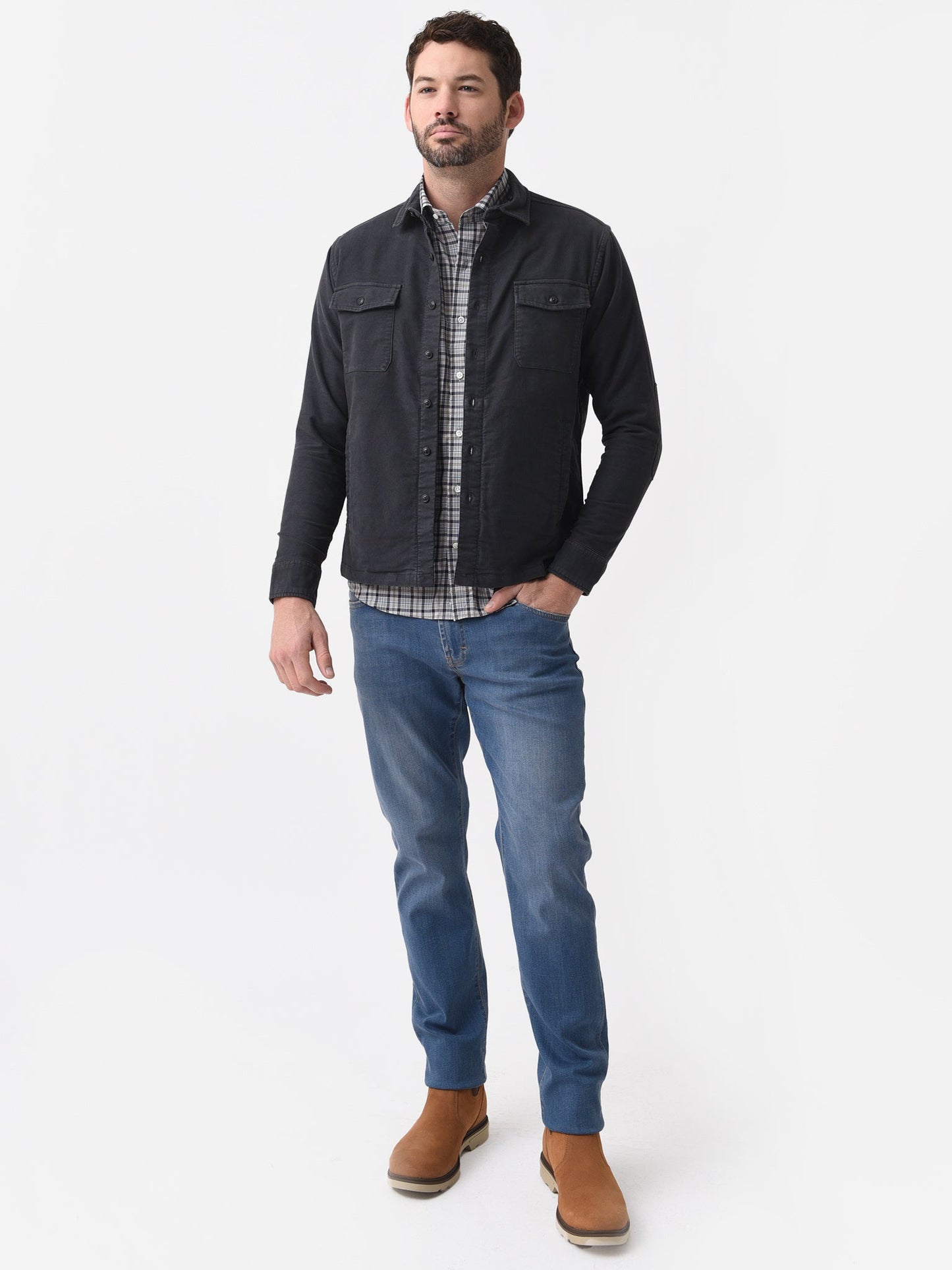  Peter Millar Crown Men's Après-Ski Garment Dyed Moleskin Shirt Jacket
