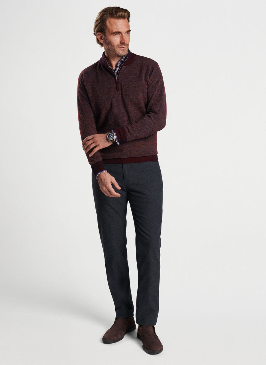 Peter Millar Breaker Birdseye Quarter-Zip: Holiday Red