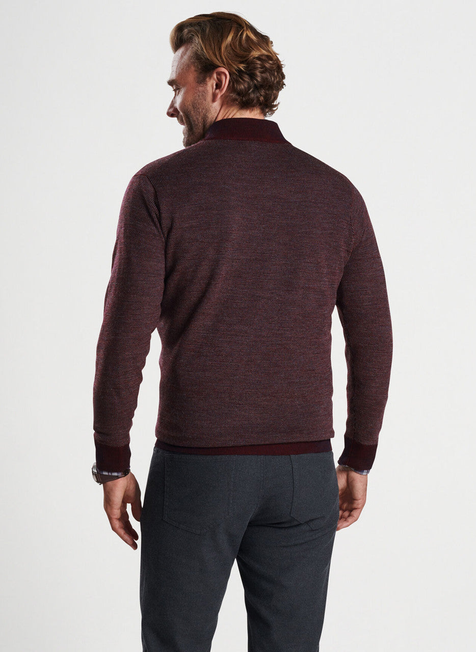  Peter Millar Breaker Birdseye Quarter-Zip: Holiday Red