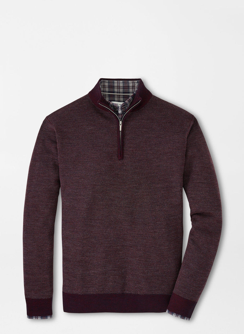  Peter Millar Breaker Birdseye Quarter-Zip: Holiday Red