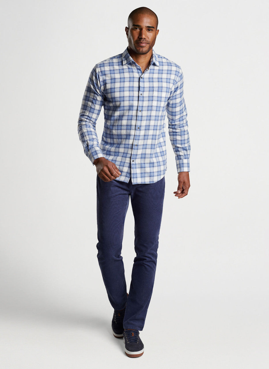  Peter Millar Oakhurst Cotton Sport Shirt: Winter Ivory