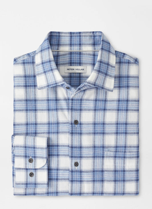  Peter Millar Oakhurst Cotton Sport Shirt: Winter Ivory