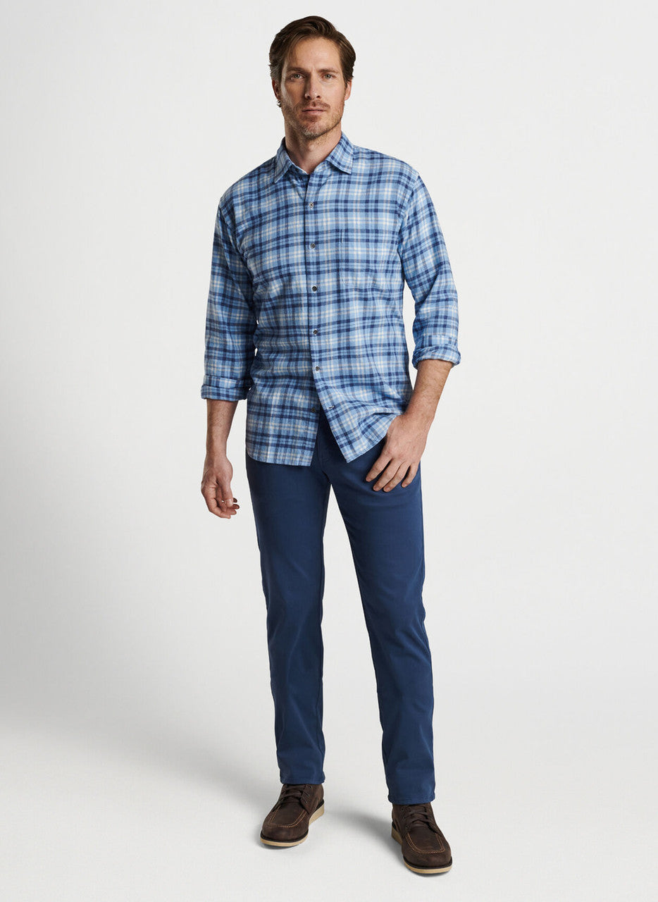  Peter Millar Stone Lake Cotton Sport Shirt: Cottage Blue