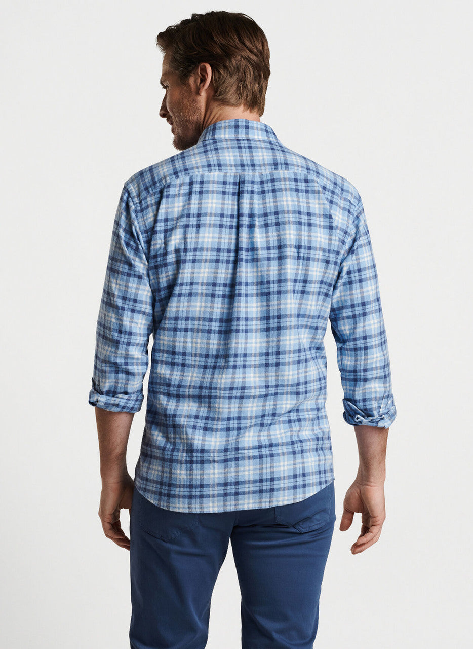  Peter Millar Stone Lake Cotton Sport Shirt: Cottage Blue