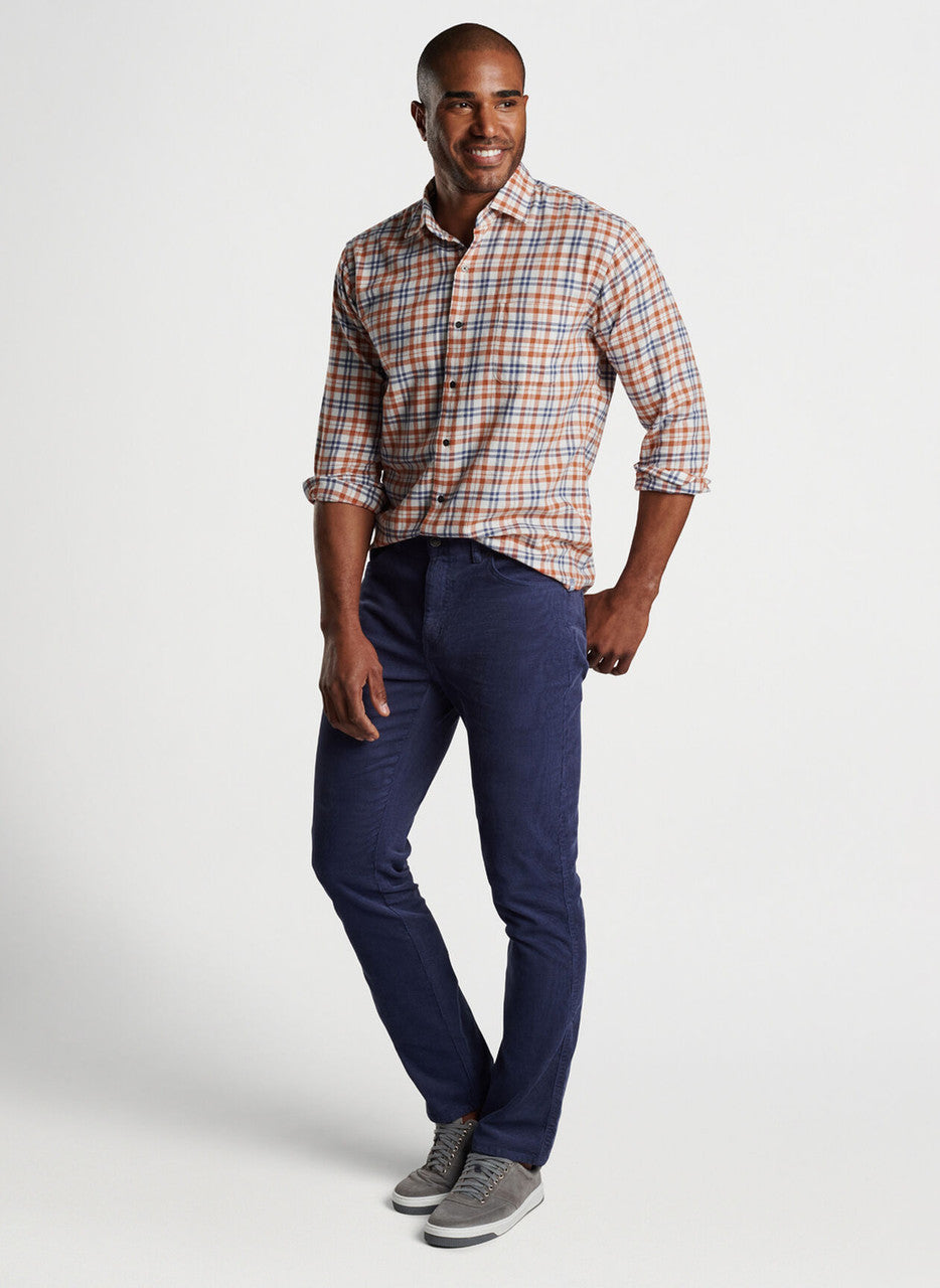  Peter Millar Stone Lake Cotton Sport Shirt: Winter Ivory