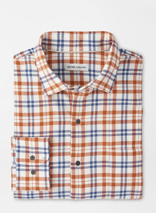  Peter Millar Stone Lake Cotton Sport Shirt: Winter Ivory