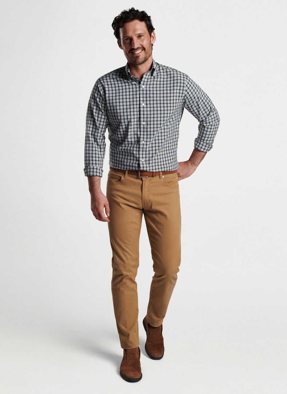  Peter Millar Sherwin Performance Poplin Sport Shirt: Loden