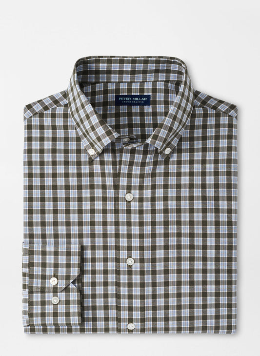  Peter Millar Sherwin Performance Poplin Sport Shirt: Loden