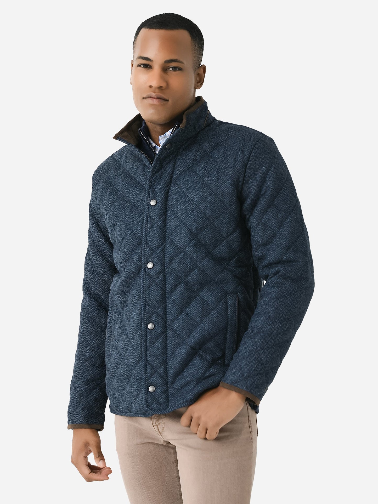  Peter Millar Crown Men's Suffolk Quilted Wool Travel Coat
