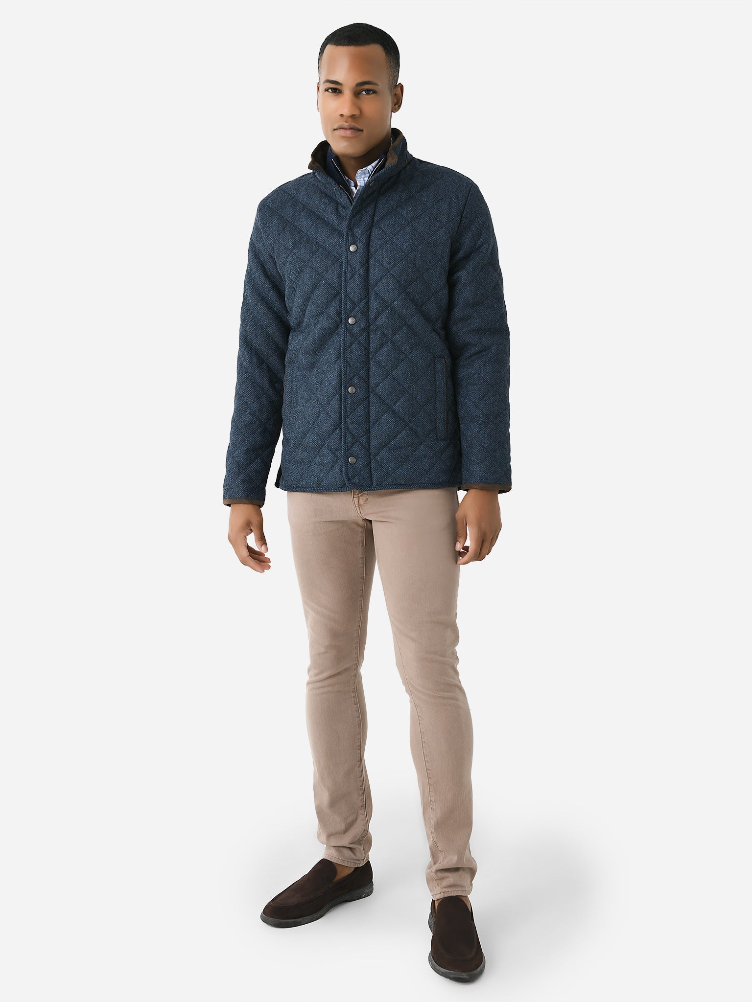  Peter Millar Crown Men's Suffolk Quilted Wool Travel Coat