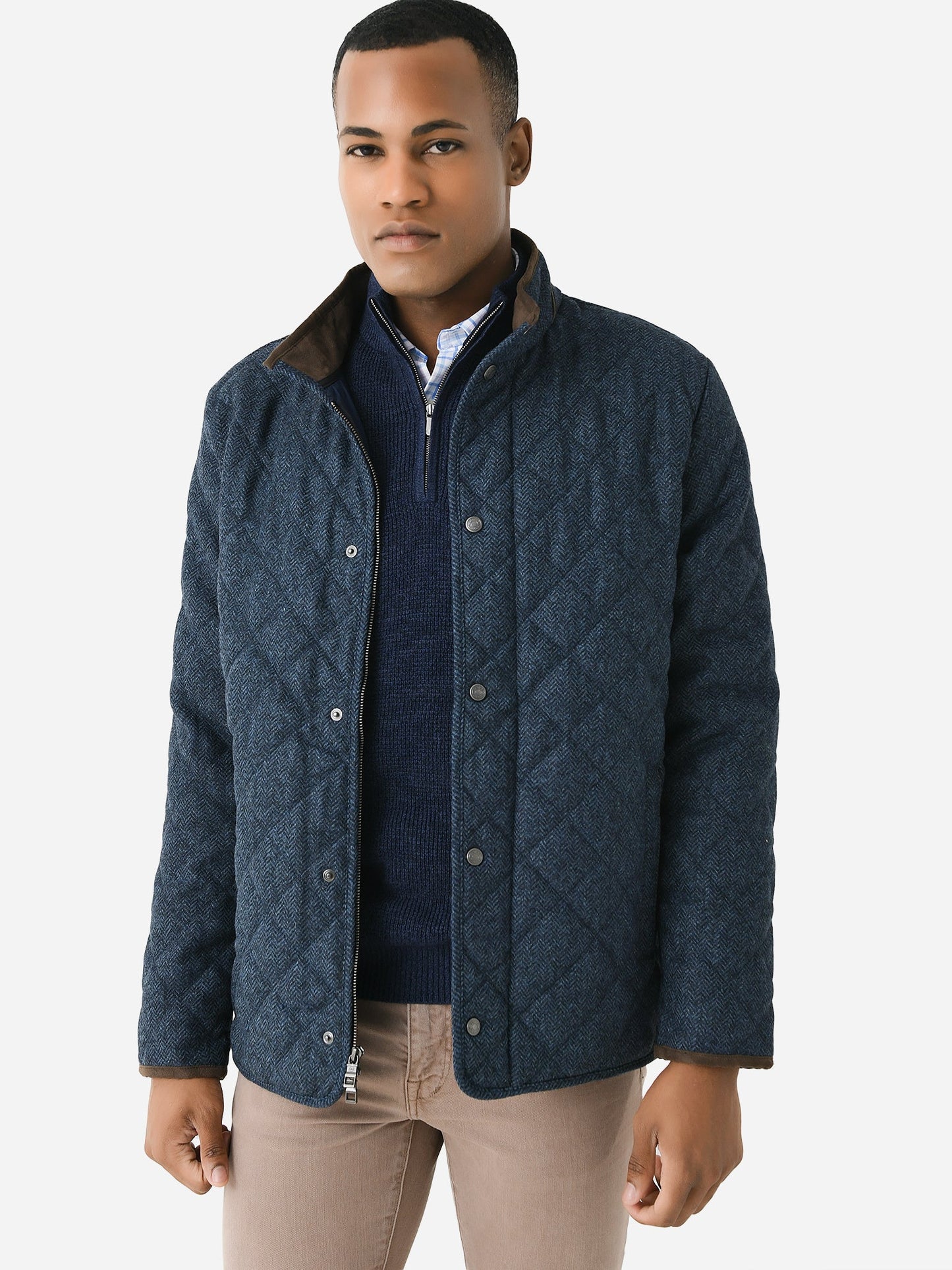  Peter Millar Crown Men's Suffolk Quilted Wool Travel Coat