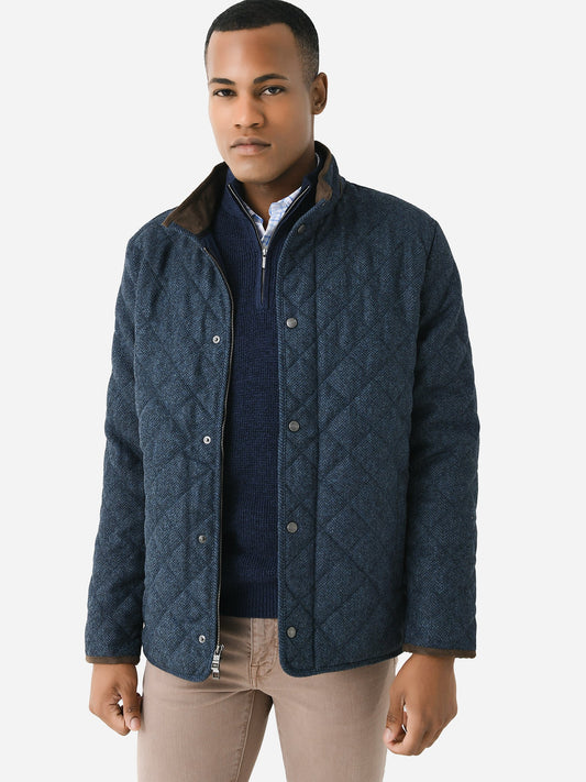  Peter Millar Crown Men's Suffolk Quilted Wool Travel Coat