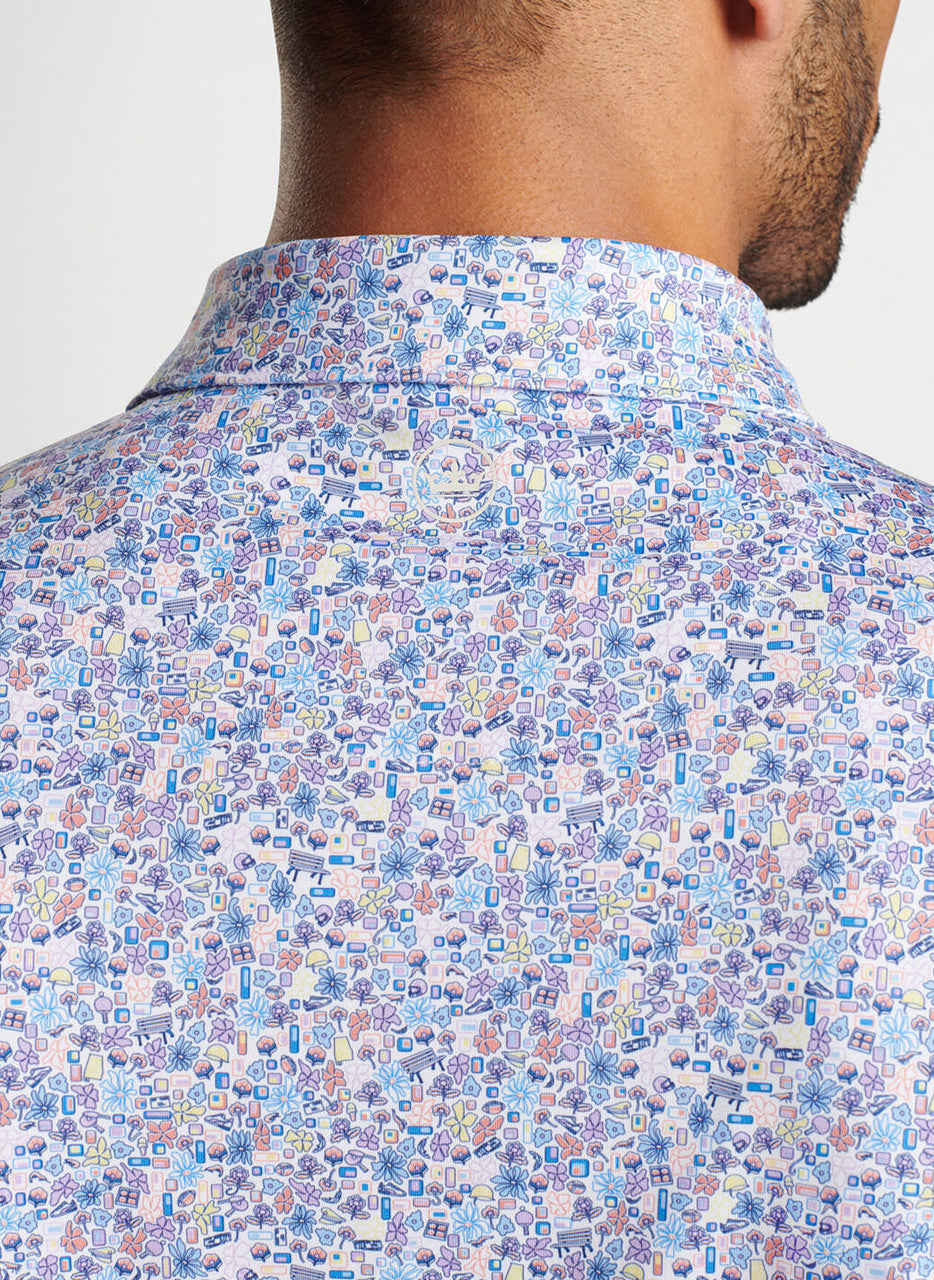 Peter Millar Groovy Performance Jersey Polo: White