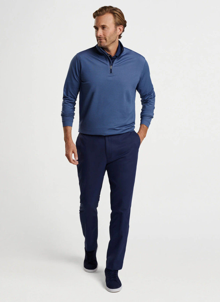  Peter Millar Perth Sugar Stripe Performance Quarter Zip: Navy