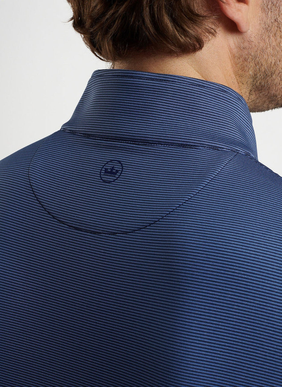  Peter Millar Perth Sugar Stripe Performance Quarter Zip: Navy