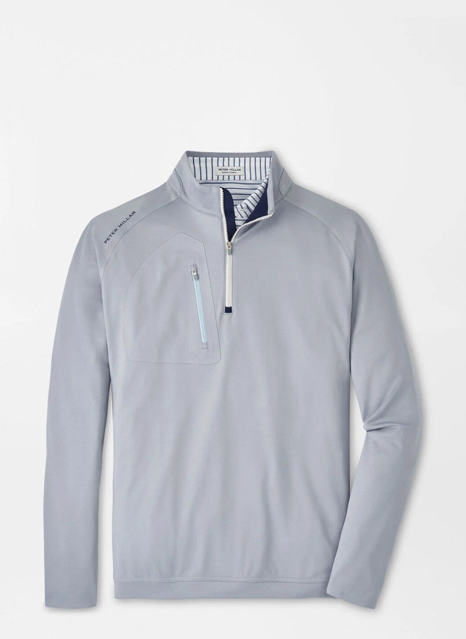  Peter Millar Verge Performance Quarter-Zip: Gale Grey