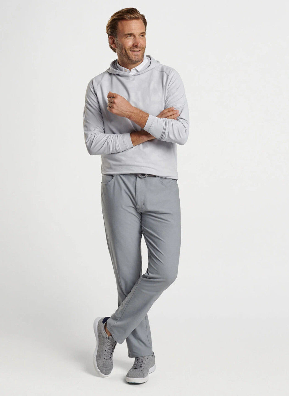  Peter Millar Pine Windowpane Camo Performance Hoodie: British Grey