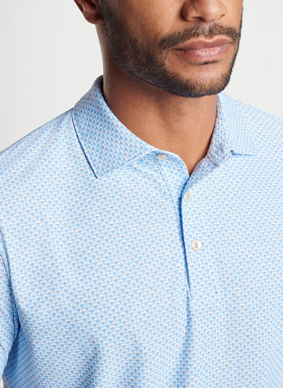  Peter Millar Grill And Chill Performance Mesh Polo: White