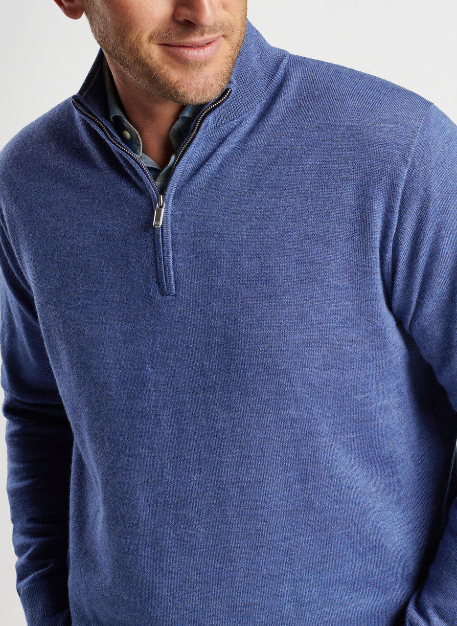  Peter Millar Autumn Crest Quarter-Zip: Ocean Blue
