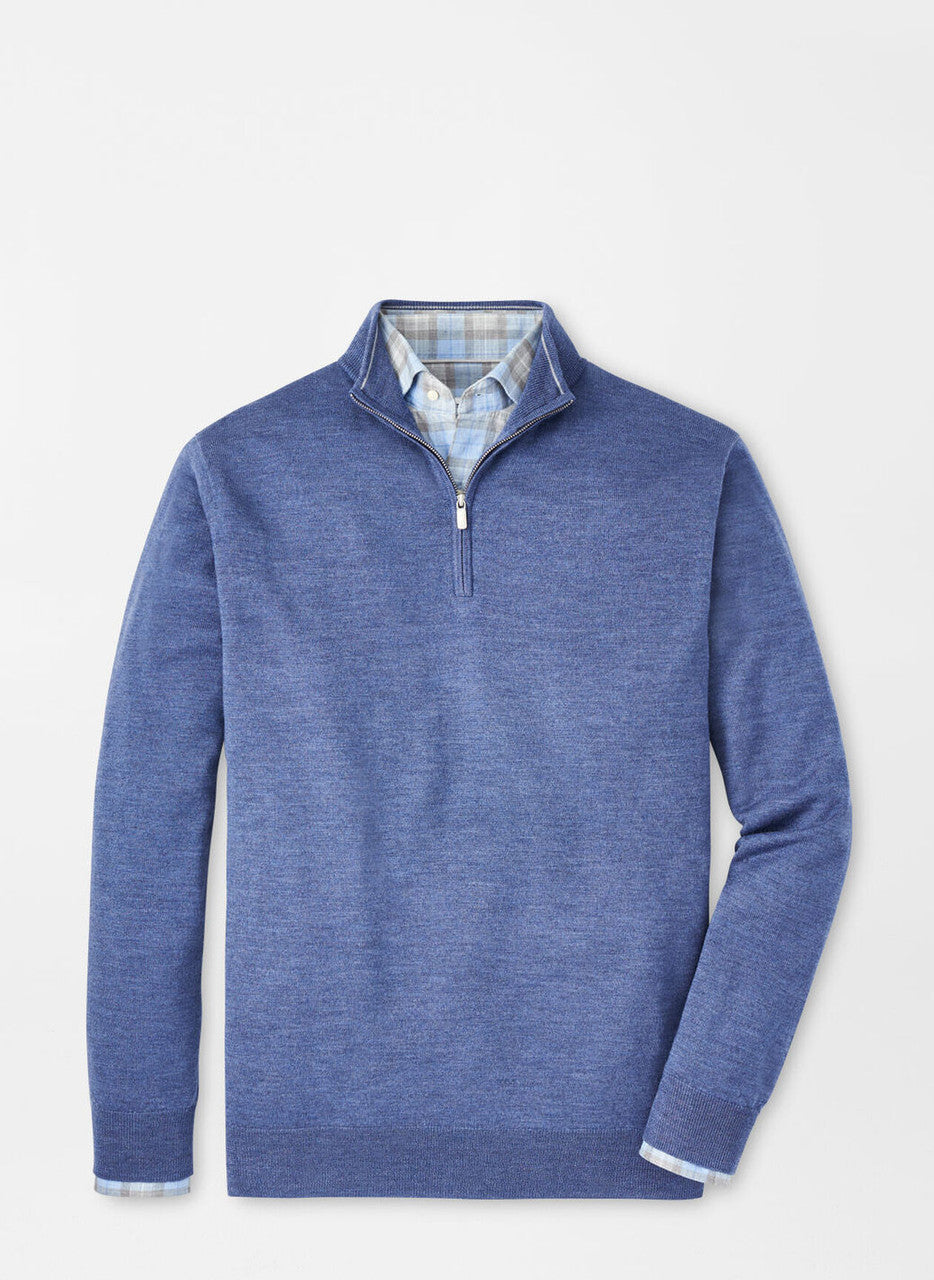 Peter Millar Autumn Crest Quarter-Zip: Ocean Blue