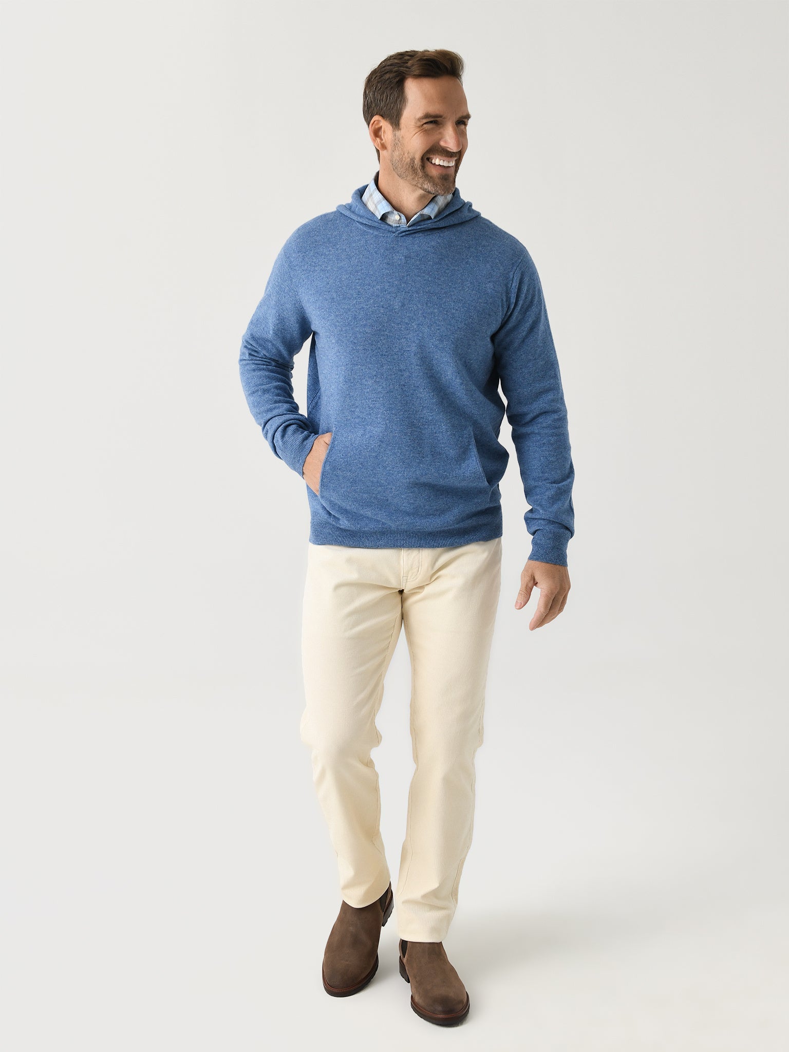  Peter Millar Crown Men's Conway Wool Cashmere Popover Hoodie